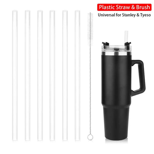 9mm Replacement Drinking Straws – Straight Vacuum Tumbler & Thermos Bottle Straws with Cleaning Brush, Fits Stanley 18–40oz