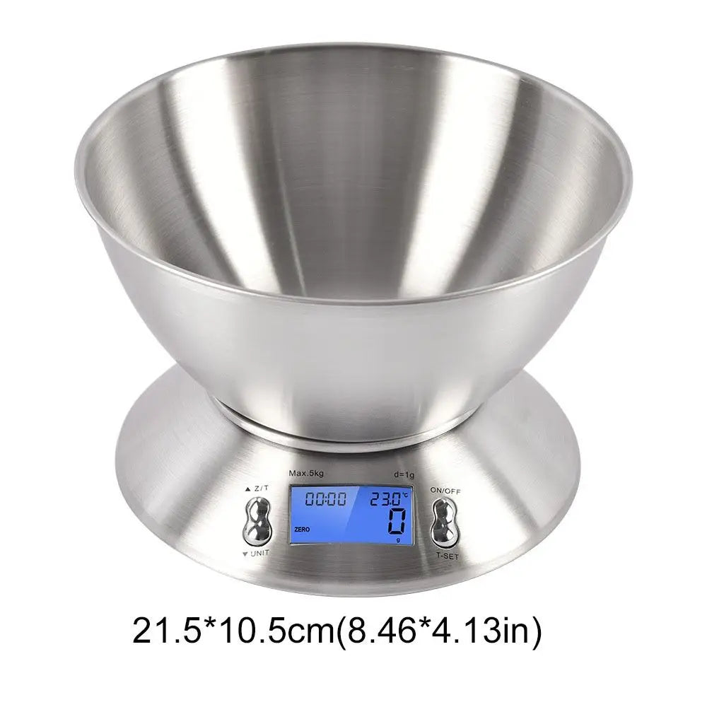 Kitchen Weight Tool Digital Kitchen Scale Stainless Steel LCD Screen Baking Scale High Accuracy 5000g/1g Cooking Scale Vegetable