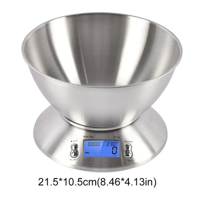 Kitchen Weight Tool Digital Kitchen Scale Stainless Steel LCD Screen Baking Scale High Accuracy 5000g/1g Cooking Scale Vegetable