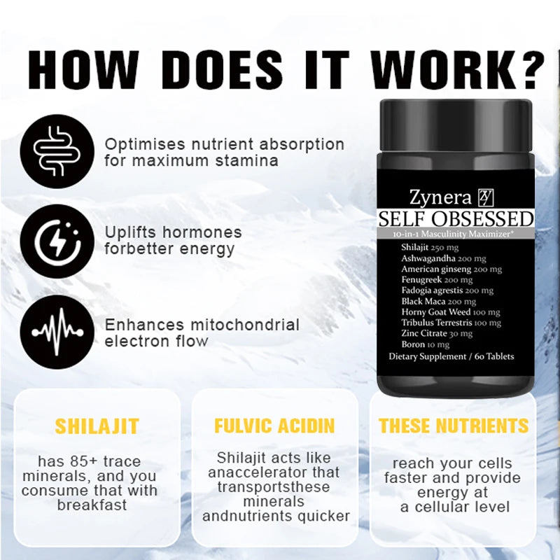 Ashwagandha & Maca Tablets for Men – Energy, Stamina, Vitality & Male Performance Support