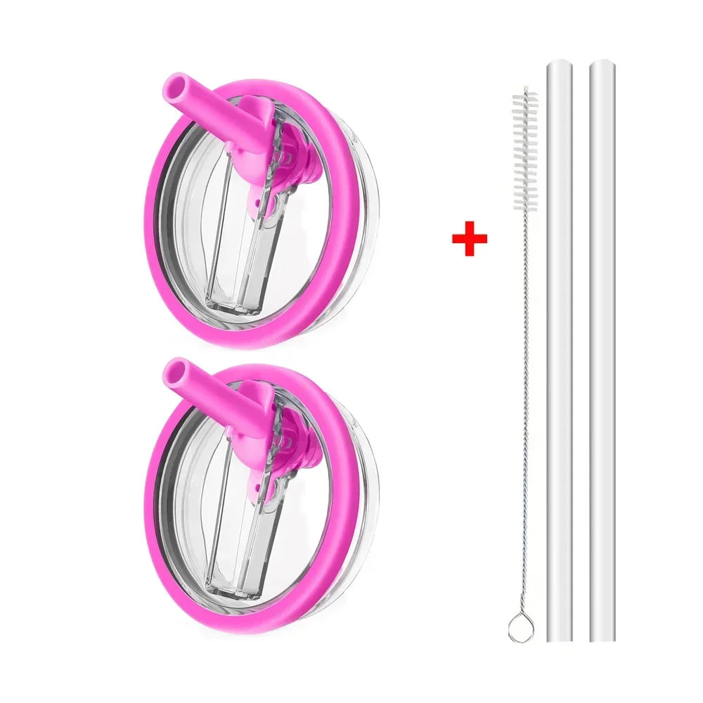 40oz Flip Straw Leak-Proof Lid – Replacement Tumbler Cover for Stanley Cup with Spill-Proof Straw