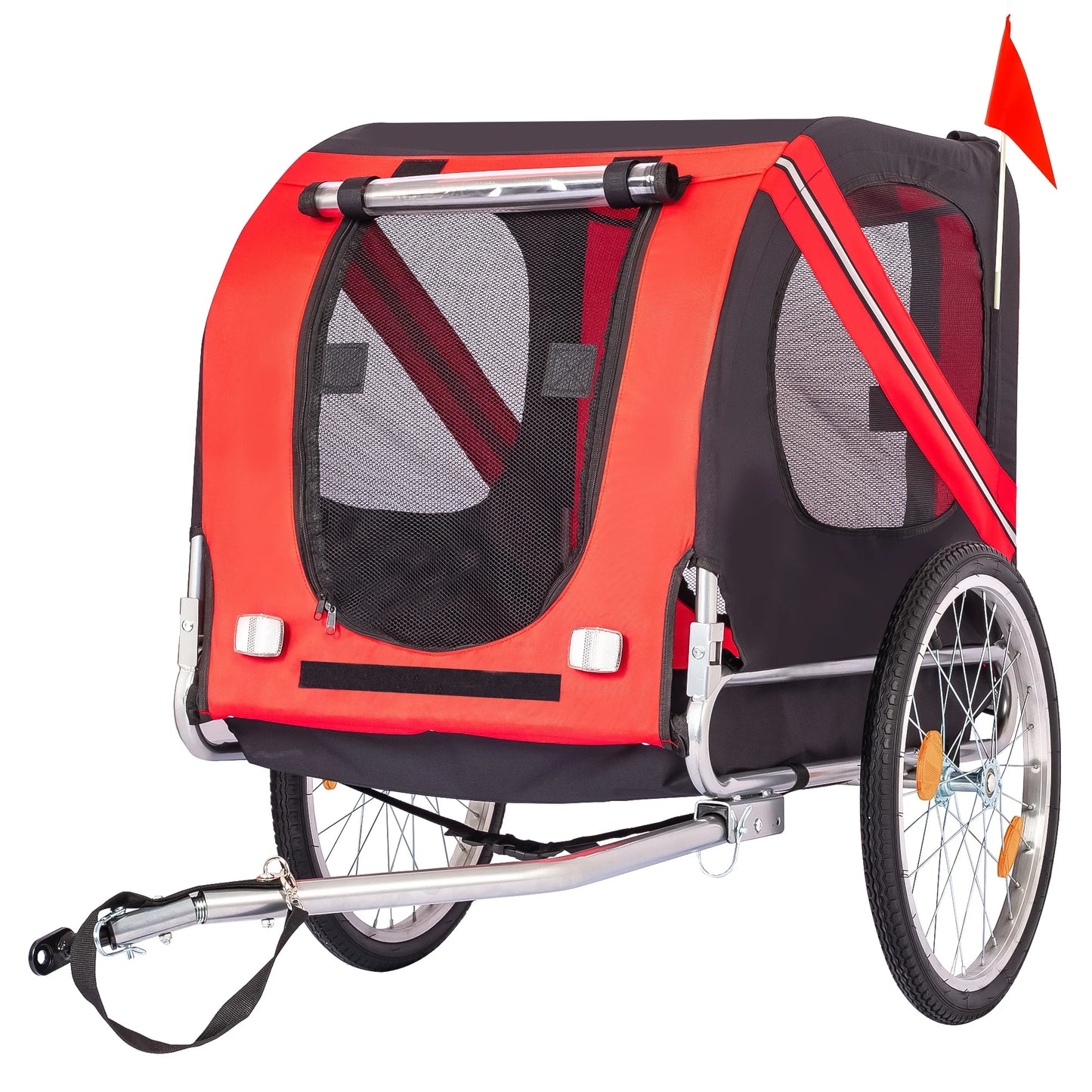 Foldable Dog Bike Trailer - Quick-Release 88Lbs Capacity Pet Carrier with Universal Coupler