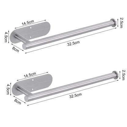 Stainless Steel Wall-Mounted Toilet Paper Holder & Kitchen Towel Rack – Adhesive, Rustproof, Space-Saving