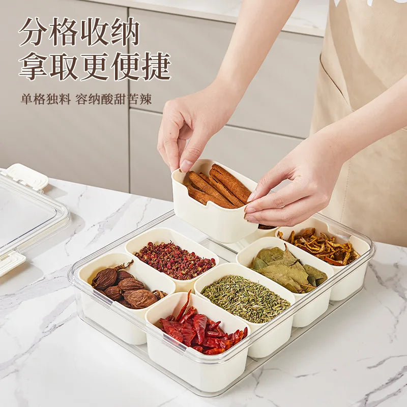 Kitchen spice storage box household with lid storage jar food grade plastic star anise seasoning sealed box