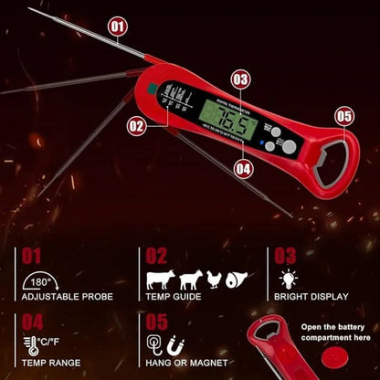 kitchen things Meat Thermometer Digital IP67 Waterproof Kitchen Cooking Food Fast Measurement Thermometer 2 Probes BBQ Grill Oil