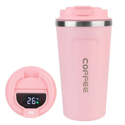 Car Coffee Mug - 380ml & 510ml Leak-Proof Thermos Travel Cup, Double-Wall Stainless Steel Vacuum Mug