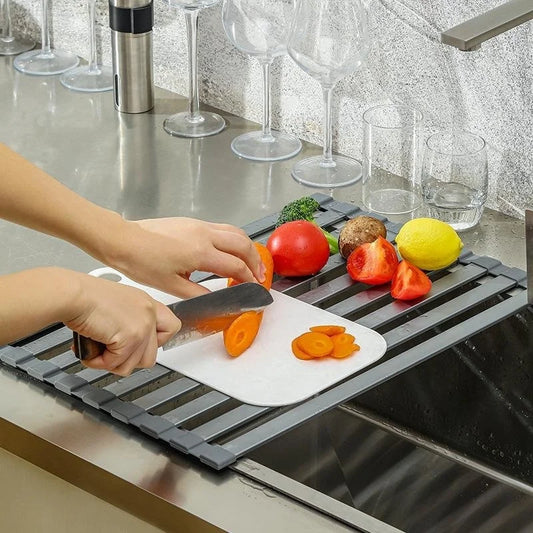 Kitchen Dishcloth & Sponge Drying Rack - Countertop Organizer, Suction Cup No-Drill Installation, Mu