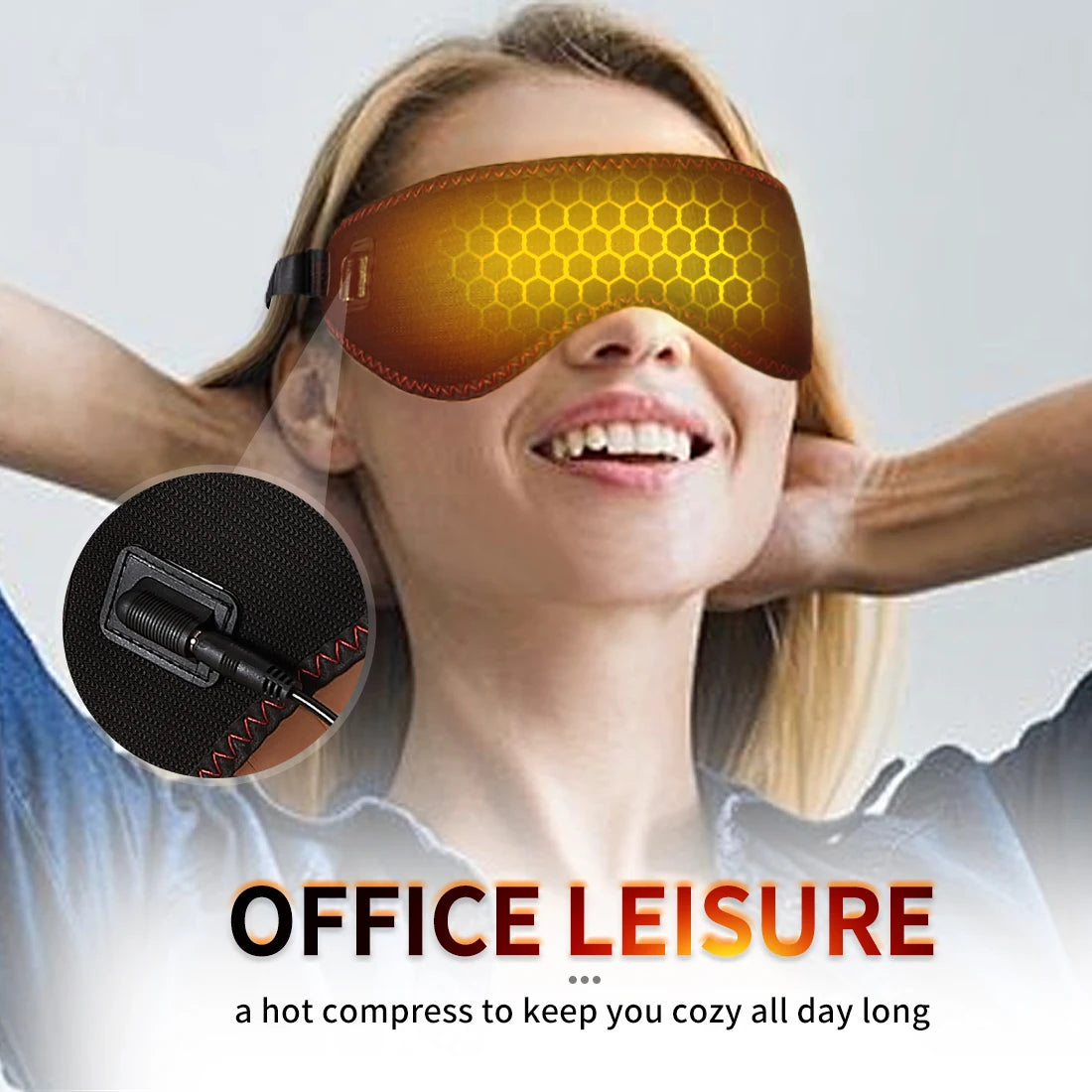 Heated Eye Mask for Dry Eyes – Warm & Hot Compress with 3 Heat Levels for Sleep & Dark Circles