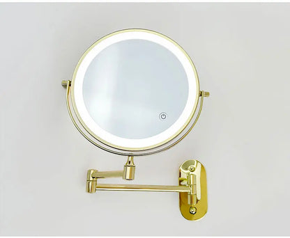 8 inch Makeup Mirror Chrome 3x/5x/7x/10x Magnifying Double Side USB Charging Bathroom 3 color light Smart Cosmetic Mirrors