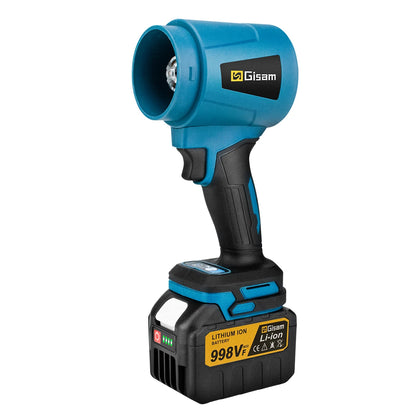 Gisam 300000RPM Brushless Electric Turbo Blower Jet Fan – 400m/s Handheld Air Blower for Dust Cleaning & Leaf Blowing, Compatible with Makita 18V Battery