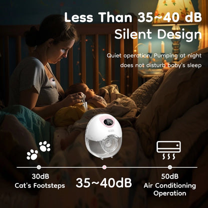 MAMIJOY Wearable Electric Breast Pump – 4 Modes, 36 Suction Levels, Hands-Free Milk Collector with 19/24mm Flange (EB50)