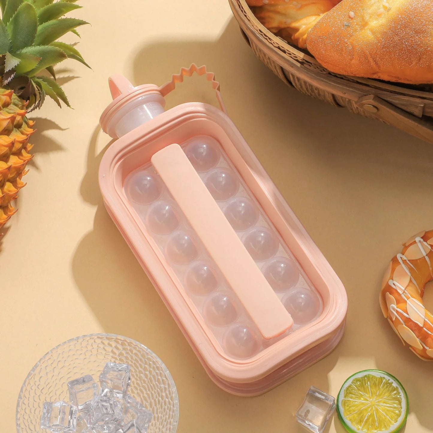 2-in-1 Silicone Ice Ball & Cold Drink Mold – Portable Collapsible Ice Maker for Home, Travel & Drinks