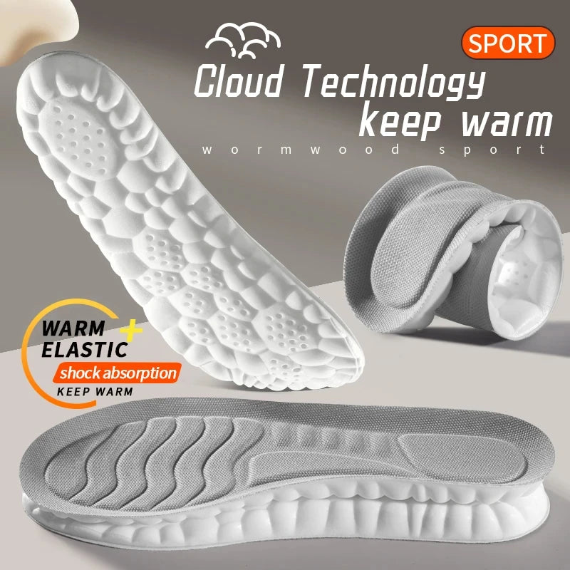 4D Cloud Technology Sports Insoles – Soft PU Sole with Shock Absorption, Breathable Cushion for Running & Orthopedic Foot Care
