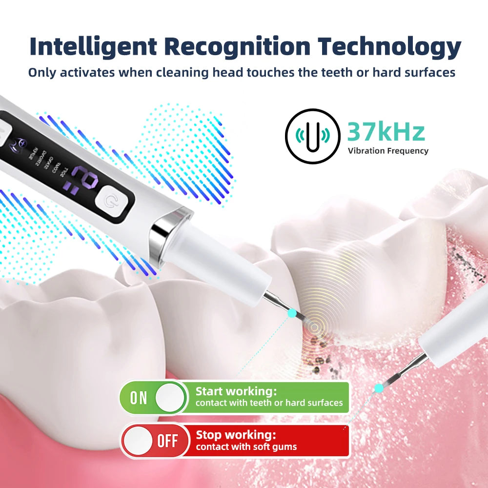 5 LED Ultrasonic Dental Scaler – 9 Levels Plaque, Stain & Tartar Removal Tooth Cleaner