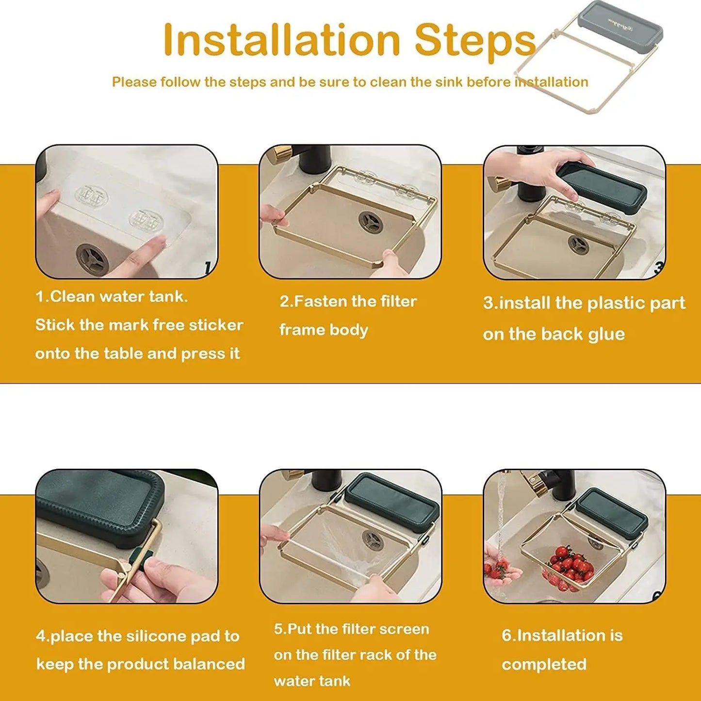 Kitchen Sink Hanging Strainer with 100 Sink Strainer Net Bag Stainless Steel Corner Sink Basket Holder Mesh Sink Strainers