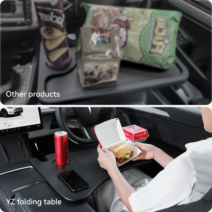 YZ Portable Steering Wheel Laptop & Food Tray – Car Desk for Tesla Model S/X/3/Y/Highland Juniper 2018–2025