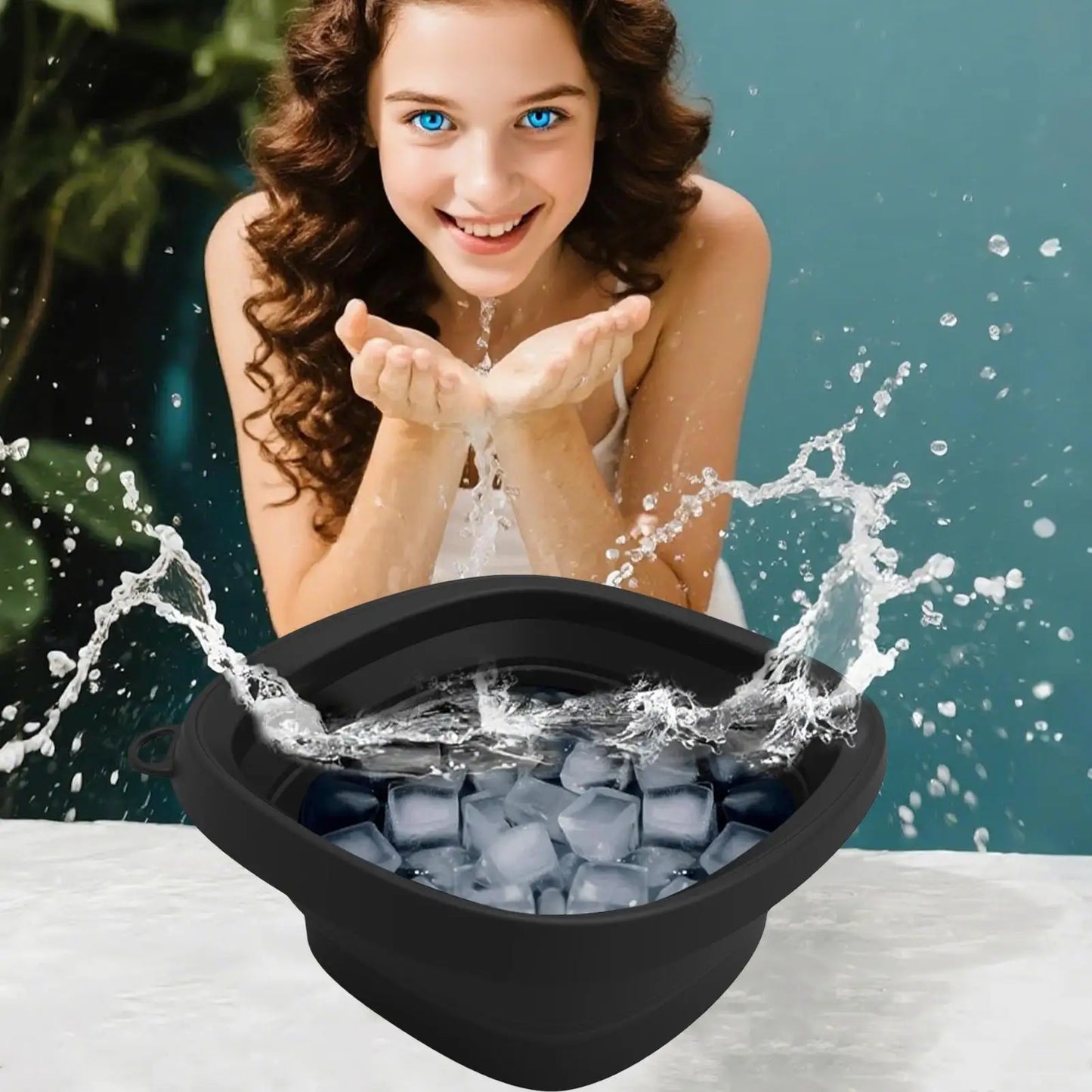 Face Ice Bath Bowl for Women Girls Facials Skin Cares Tool Silicone Cold Therapy Washbasin Portable Face Dipping Bowl