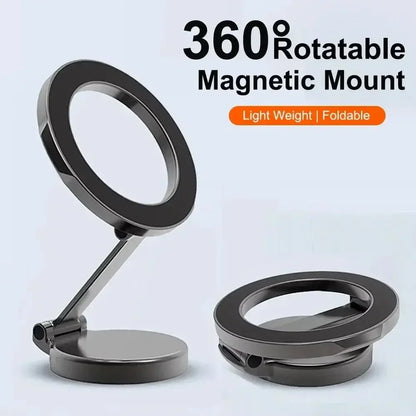 Strong Magnetic Car Phone Holder – 360° Swivel Mount with Adhesive Back Plate, Universal Fit