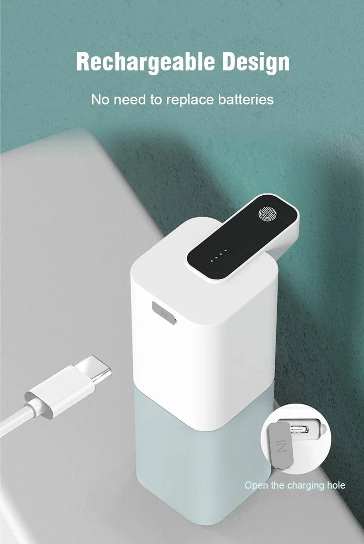 Automatic Touchless Liquid Soap Dispenser – Infrared Sensor, Hands-Free Smart Foam Machine, USB Rechargeable