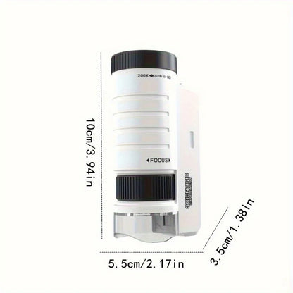 Handheld Microscope Kit for Kids – Home School Science Lab Educational Toy, Biological Exploration Birthday Gift