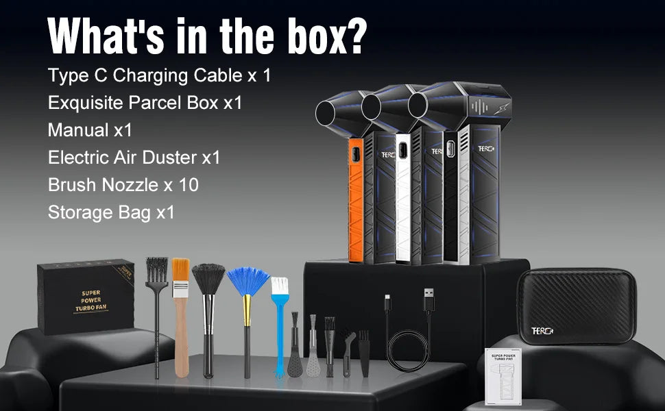 X3 Ultra Turbo Jet Fan 180000RPM – Mini Handheld Compressed Air Duster for Car Drying, PC & Home Cleaning (Type-C Rechargeable)