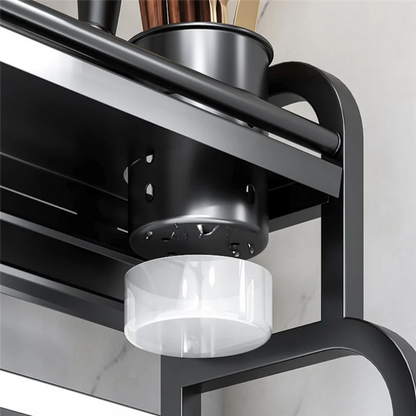 SOFT-Multi-Layer Stainless Steel Kitchen Storage Rack - Seasoning, Chopsticks, Knife & Jar Organizer For Household Use