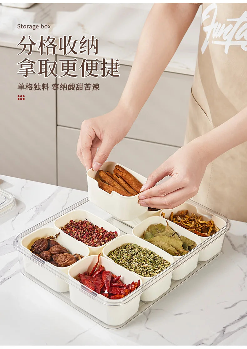 Kitchen spice storage box household with lid storage jar food grade plastic star anise seasoning sealed box