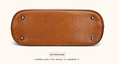 Vintage Oil Wax Leather Shoulder Bag for Women – High-Quality Designer Handbag Tote & Crossbody Satchel