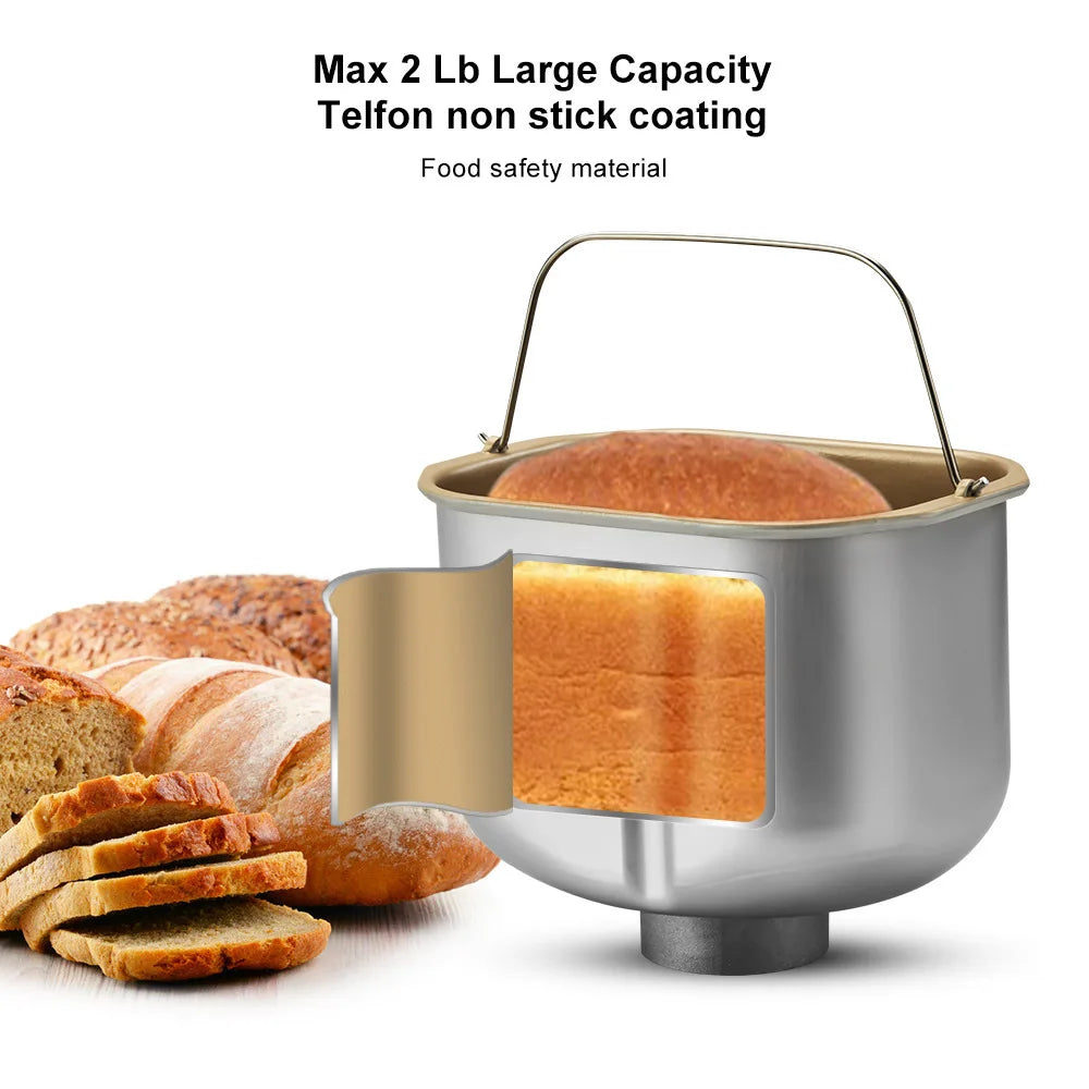 Multi-Functional Automatic Bread Maker – 17 Menus, Dough Mixing, Fermentation, Timer & Keep Warm