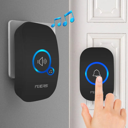 Fuers Wireless Doorbell – Waterproof Smart Chime with 32 Tunes, Battery-Powered for Home, Store & Hotel