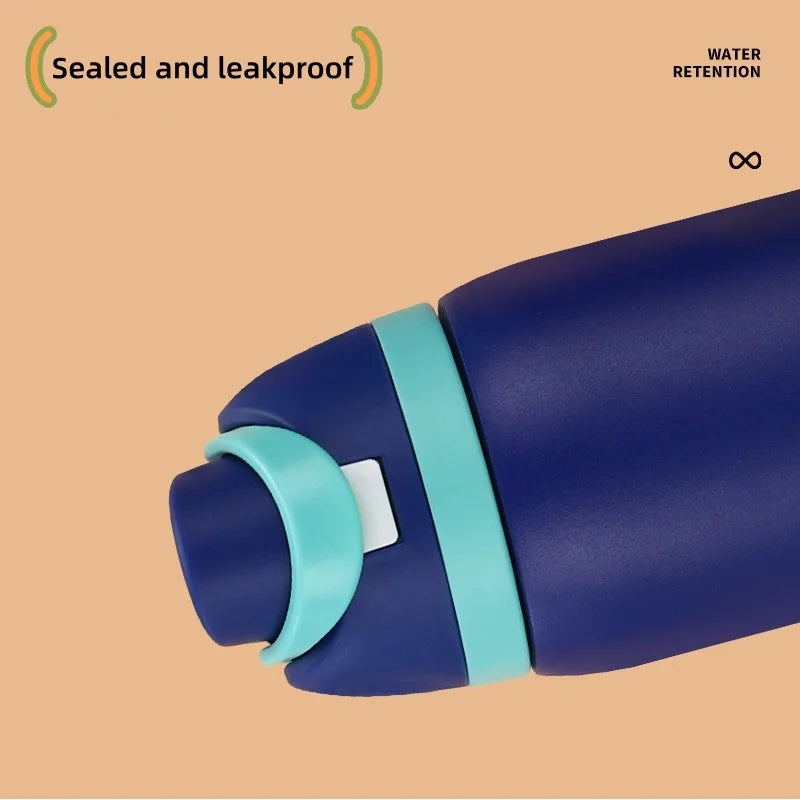 JUSTINLAU 19/24/32oz Stainless Steel Thermos Cup – Kids Fruit Mug & Travel Straw Vacuum Flask for Hot & Cold Drinks