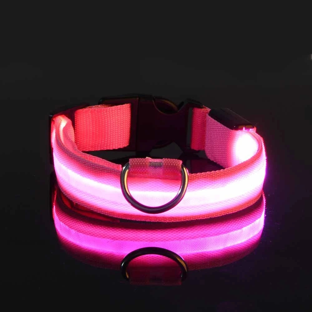 LED Dog Leash & Luminous Collar – Glow-in-the-Dark Nylon Pet Safety Flashing Leash for Dogs
