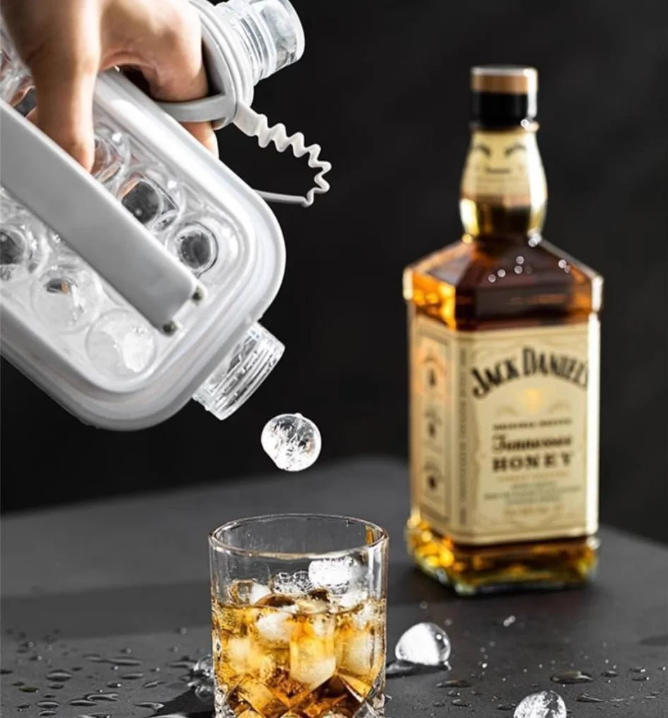 2-in-1 Silicone Ice Ball & Cold Drink Mold – Portable Collapsible Ice Maker for Home, Travel & Drinks