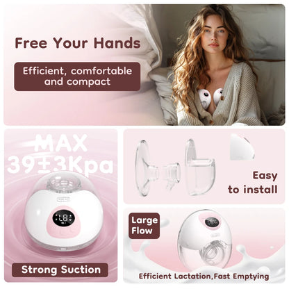 MAMIJOY 2PCS Wearable Electric Breast Pump – Hands-Free, Silent, Leak-Proof, 4 Modes & 36 Suction Levels (EB50)