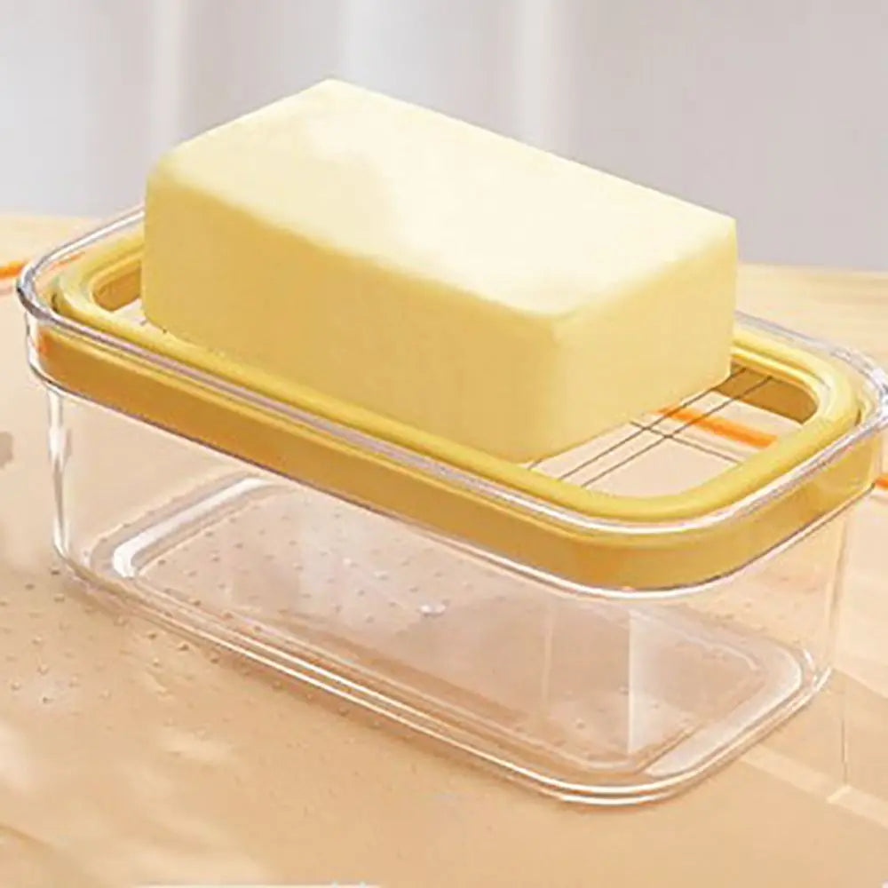 Kitchen Gadgets Hand Press Butter Keeper Plastic with Sealing Lid Butter Slicing Box Anti-Scratch Butter Slice Container Fridge