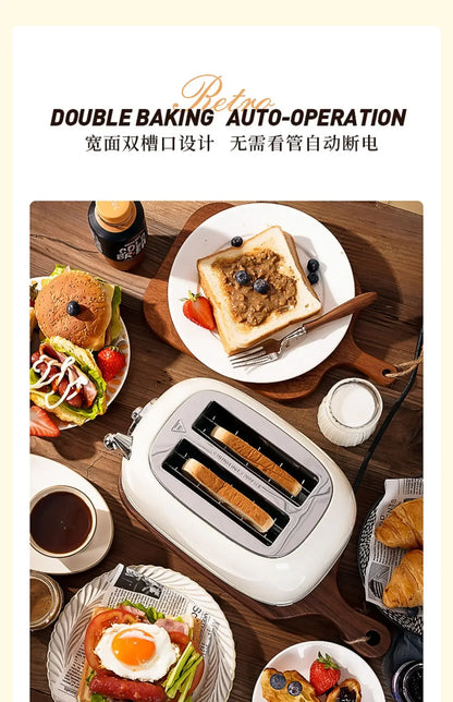 220V Retro Bread Maker Toaster – Multifunction Automatic Breakfast Machine