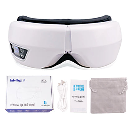 Smart Eye Massager with Airbag Compression – Portable Vibration Eye Care Mask with Bluetooth Music