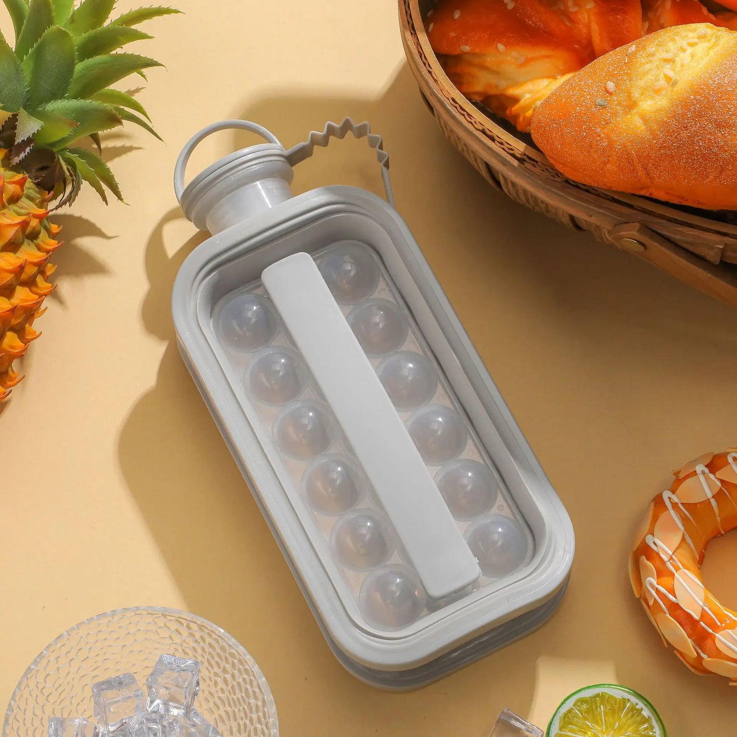 2-in-1 Silicone Ice Ball & Cold Drink Mold – Portable Collapsible Ice Maker for Home, Travel & Drinks