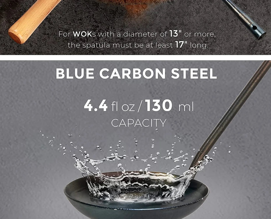 Kitchen Utensils Wok Spatula Spoon Chinese Traditional HandMade Iron Spatula Ladle Wok Tool Set Kitchen Tool Cooking Accessories