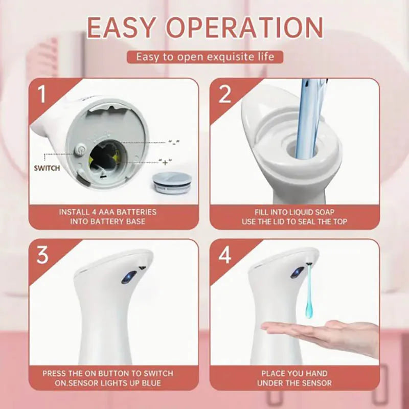 Automatic Sensor Soap & Sanitizer Dispenser – Smart Touchless Liquid Dispenser for Kitchen, Bathroom & Toilet