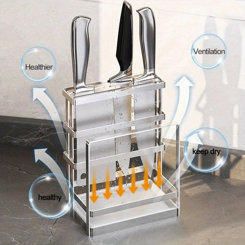 NEW Kitchen Knife Organizer 304 Stainless Steel Knife Holder for Kitchen Counter Kitchen Accessories Storage for Knife Organizer