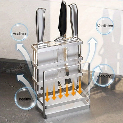 NEW Kitchen Knife Organizer 304 Stainless Steel Knife Holder for Kitchen Counter Kitchen Accessories Storage for Knife Organizer