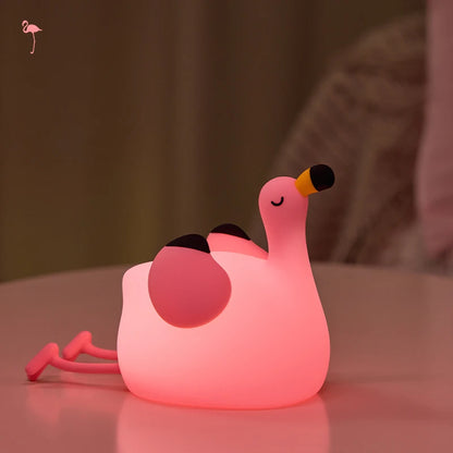 Fox & Rabbit Silicone Night Light – Rechargeable, Touch Sensor, Timer Bedside Lamp for Nursery & Kids’ Room