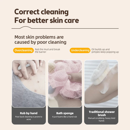 Electric Shower Brush – Rechargeable IPX7 Waterproof, 3-Speed 6-in-1 Wireless Body Scrubber