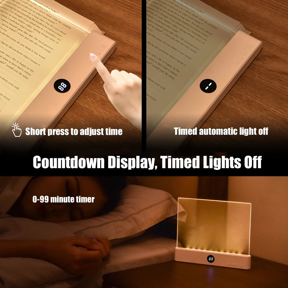 LED Flat Panel Night Vision Reading Light – USB Charging Eye-Care Book Lamp for Indoor Use