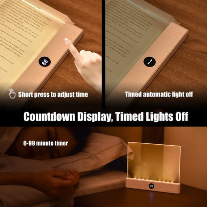 LED Flat Panel Night Vision Reading Light – USB Charging Eye-Care Book Lamp for Indoor Use