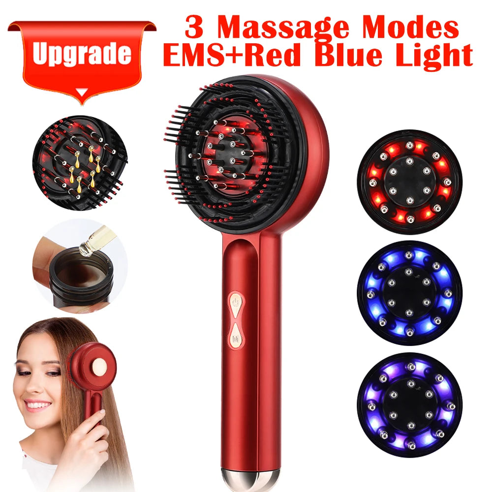 Electric Vibration Massage Comb – Red Light Therapy Scalp Brush for Hair Growth & Anti Hair Loss