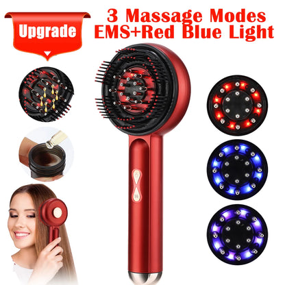 Electric Vibration Massage Comb – Red Light Therapy Scalp Brush for Hair Growth & Anti Hair Loss