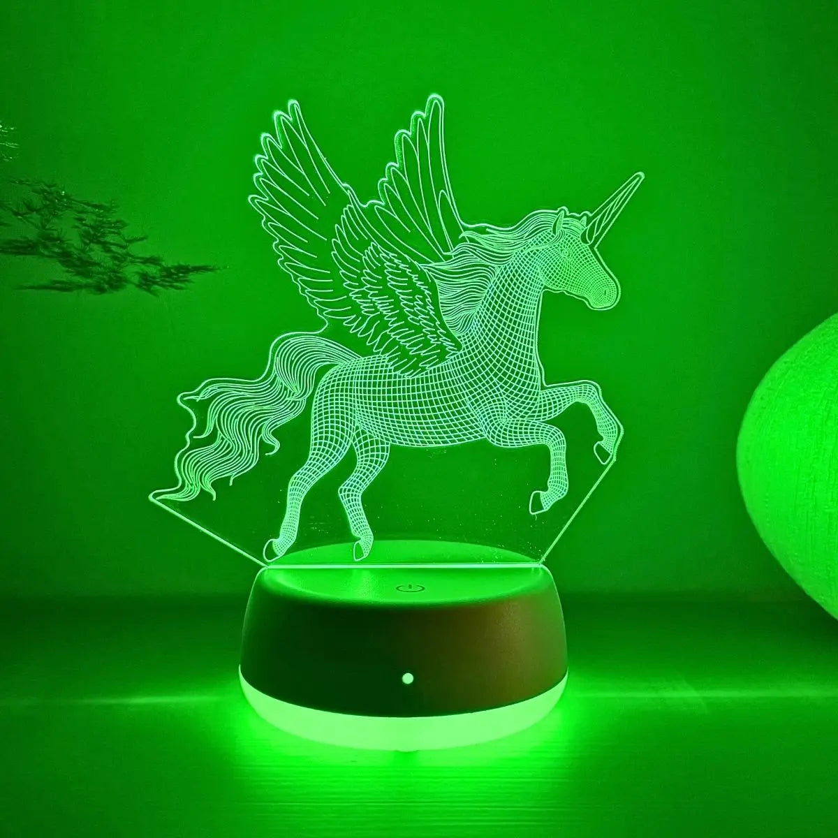 3D Phantom Flying Horse Night Light – RGB 7 Color LED Lamp for Kids Room, Christmas Gift for Boys & Girls