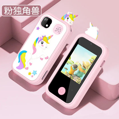Unicorn Kids Smartphone Toy with HD Camera & Touchscreen | Cartoon Puzzle Games & Music Player | No SIM Card, Gift for Girls & Boys